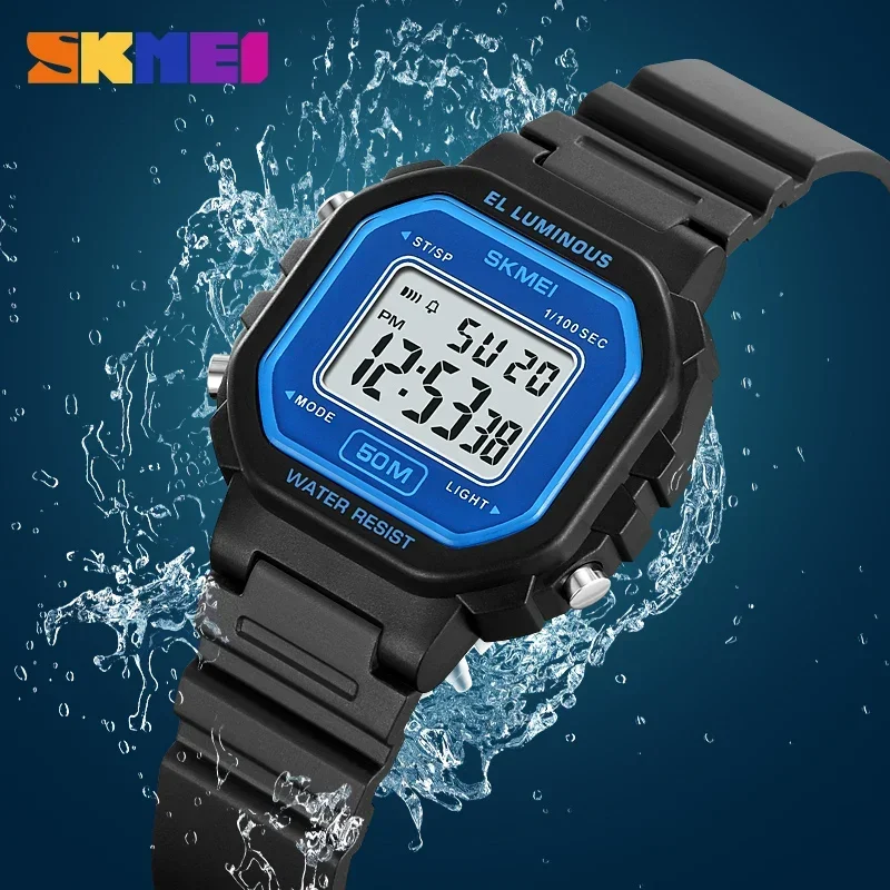 SKMEI 2326 LED Display Digital Watch for Women Luxury Waterproof Sports Countdown Shockproof Womens Wristwatches Reloj Mujer