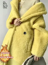  Luck A Women Winter Longer Faux Fur Warm Coat Long Sleeve Female Thick Teddy Bear Coat Casual Loose Oversize Outwears 