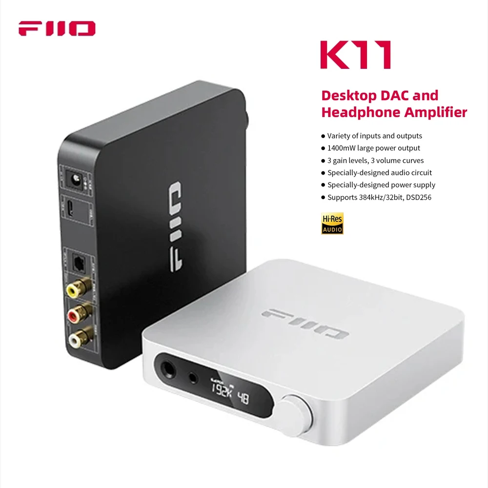 Amplificatore Per Cuffie Dac Bilanciato Fiio K11 1400Mw Potenza 384Khz/24Bit Dsd256 Desktop Dac Per Audio Domestico/Pc