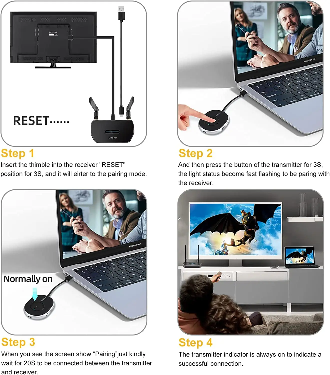 50M  HDMI ۽ű ű ͽٴ ŰƮ  4K 30Hz 2.4/5GHz Ʈ, PC ޴ TV/ͷ /