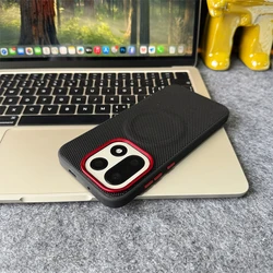 Luxury Nylon Woven PU Leather Case with Metal Lens and Magnetic Wireless Charging Compatibility - OnePlus 15R (KN PU Black)