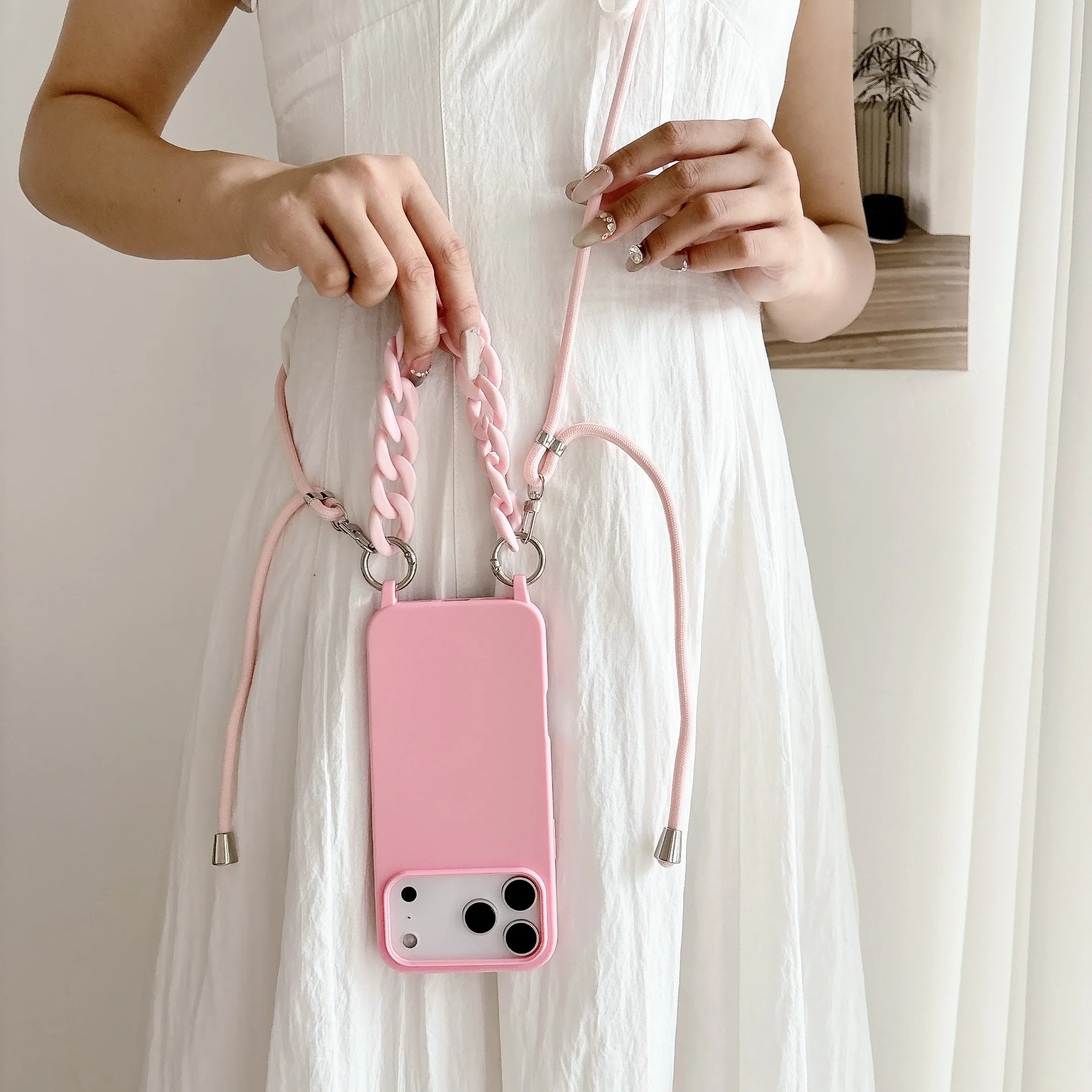 Lanyard Case with Adjustable Cord Strap - Soft Silicone Phone Cover