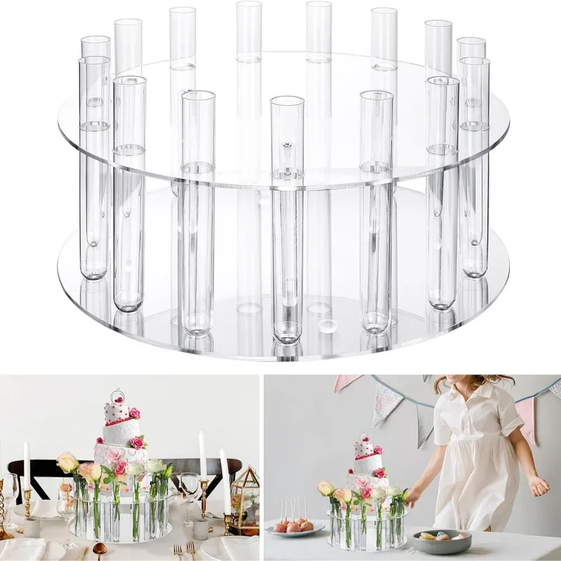 Acrylic Cake Display Board Round Cake Stand Wedding Party DIY Flower Crown Decoration Dessert Trays Clear Stand Tools