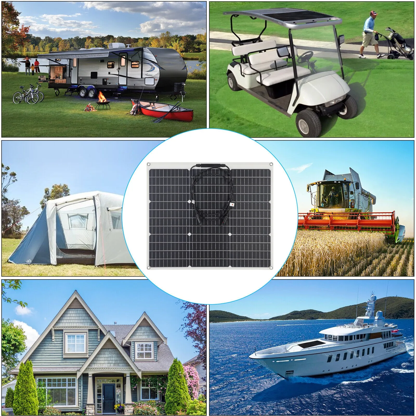 Flexible 2PCS 50W Solar Panel 12V/24V Solar System Accessory Controller 30A Cells 100W/200W Camping Kits Power Bank