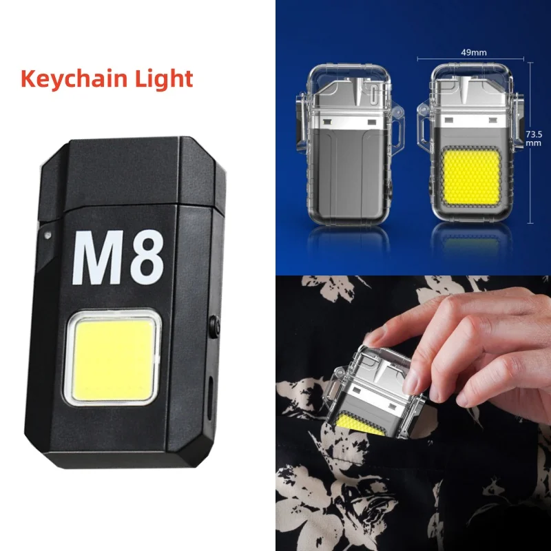Powerful Flashlight Outdoor Waterproof Arc Lighting Multifunctional Portable Keychain Light Type-C Rechargeable portable flashlight,portable torch
