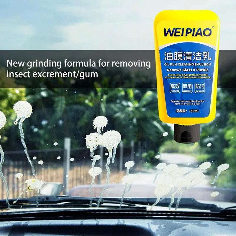 

Car Window Cleaner Anti-Fog Remover For Water Spot With Sponge Water Spot Eliminator Window Glass Film Removal Cream Cleaning