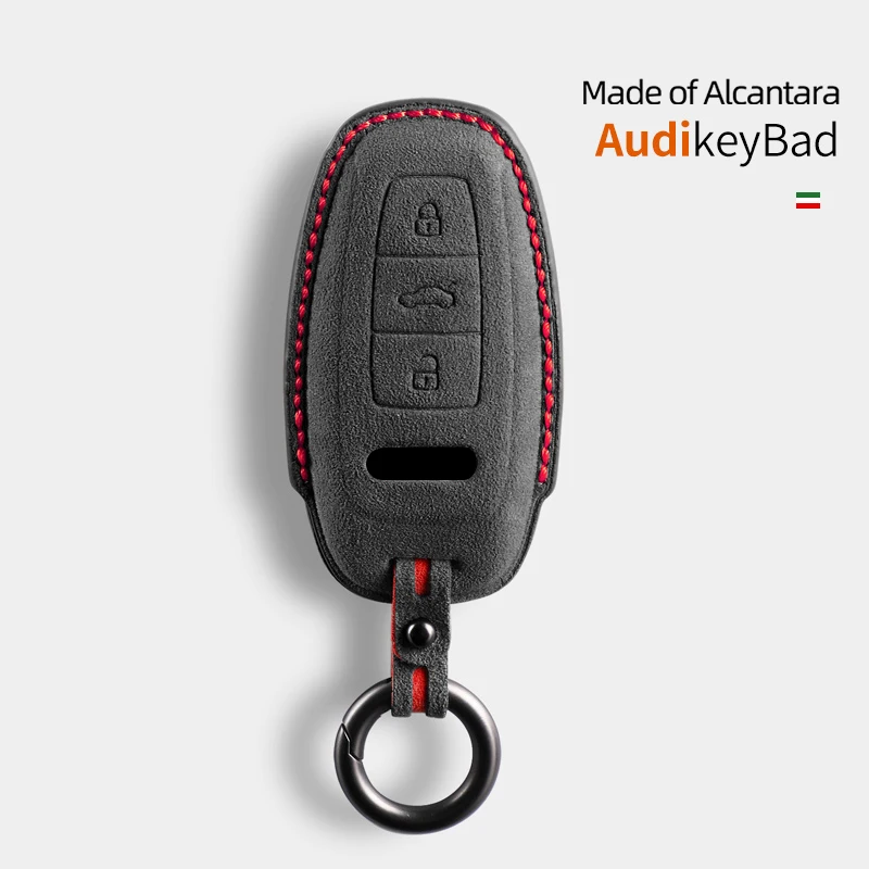 Alcantara Car Key Remote Case Cover Suede Shell Keychain For Audi Q8 RSQ8 A6 C8 S6 RS6 A7 S7 RS7 A3 8Y A8 D5 RS E-tron GT Q4 Q7 key case cover key case car key shell remote control case cover