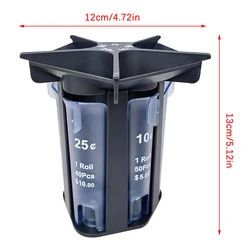 Efficient Coin Sorting and Counting Bank with Tube Wrappers Holder (Black)
