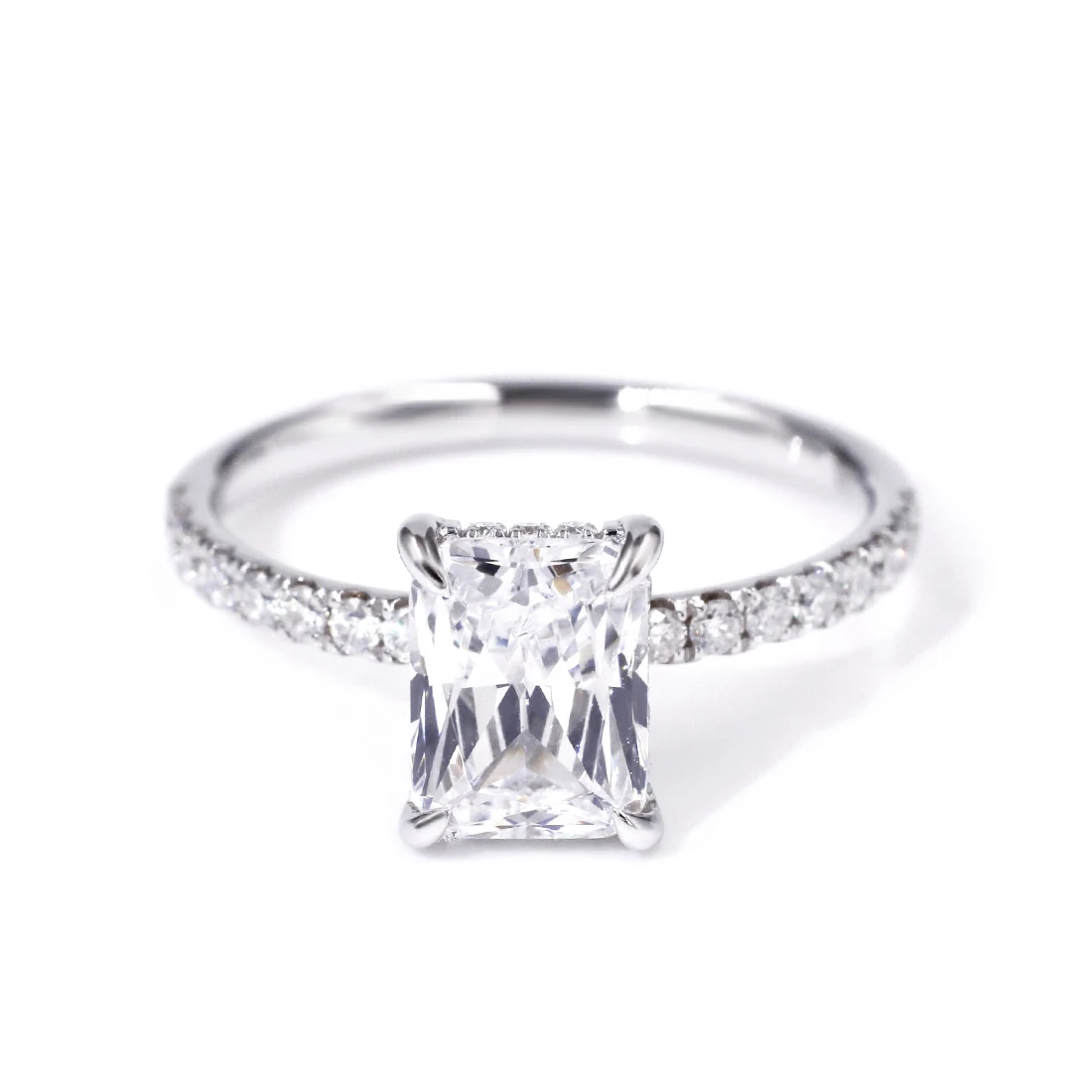 

Tianyu Gems 6x8mm Emerald Cut Moissanite 14K White Gold Ring for Women 2ct D VVS Diamond Engagement Rings Wedding Fine Jewelry