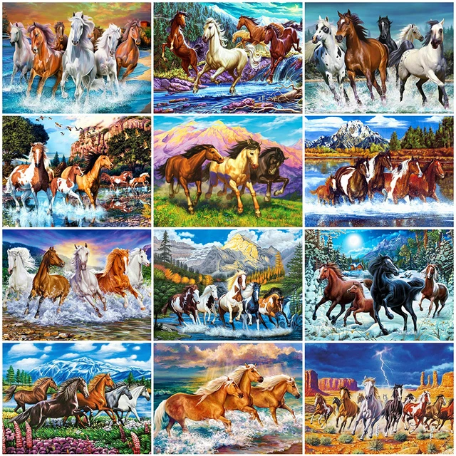 Mountain Horses, 5D Diamond Painting Kits