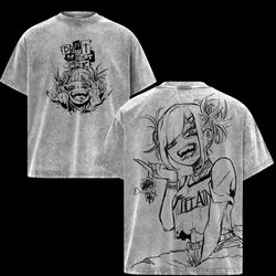 My Hero Academia Toga Himiko Unisex Graphic Tee - Harajuku Style Cotton T - Shirt - S (Gray)