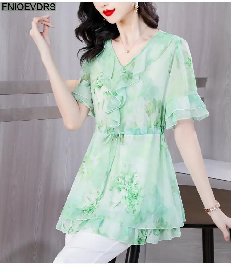 L-5XL Loose Clothes 2023 Women European Fashion Elegant Office Lady Work Ruffles Shirt Casual Tunic Peplum Tops And Blouses