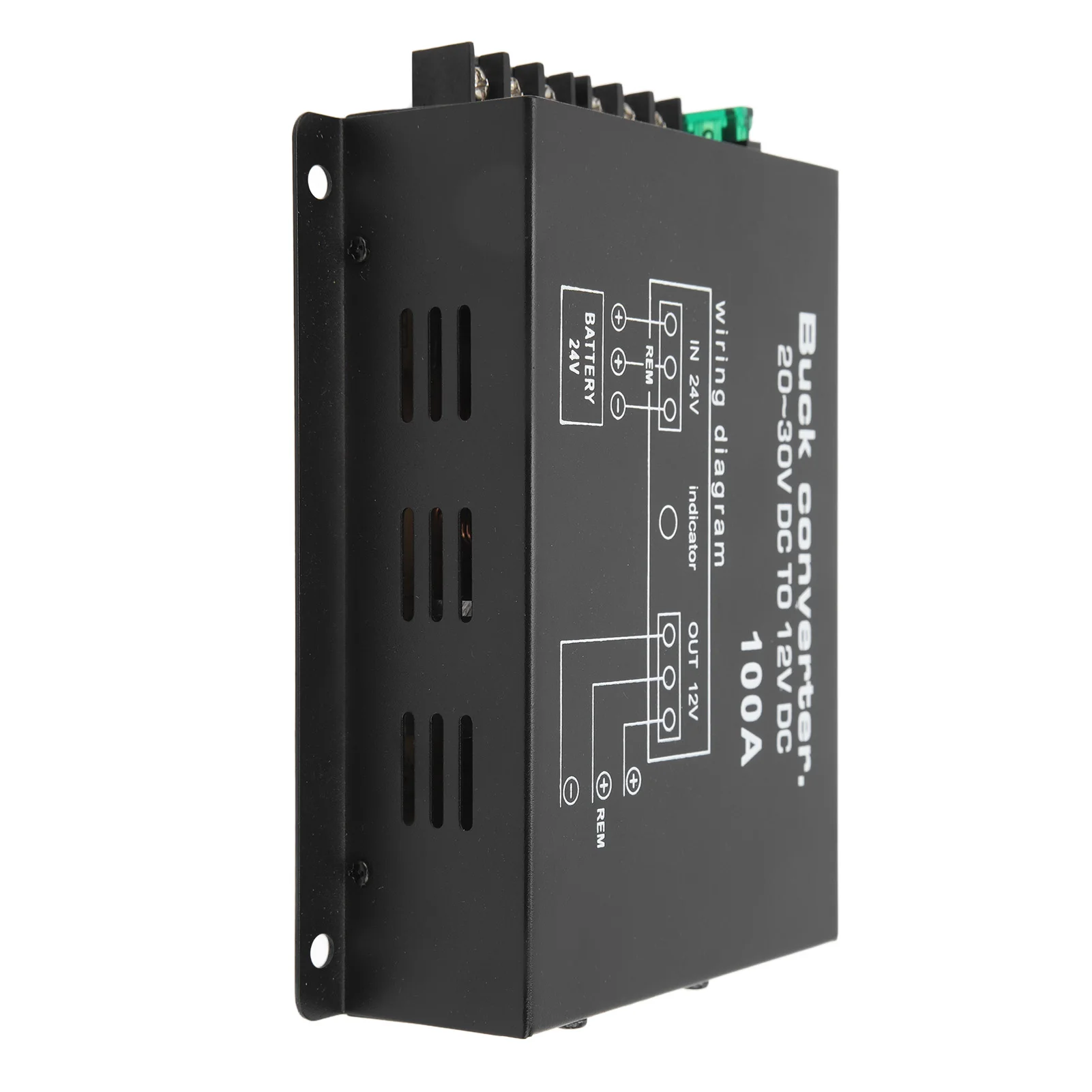 Black Car Power Converter 100A DC 24V to 12V Converter for Car Fridges