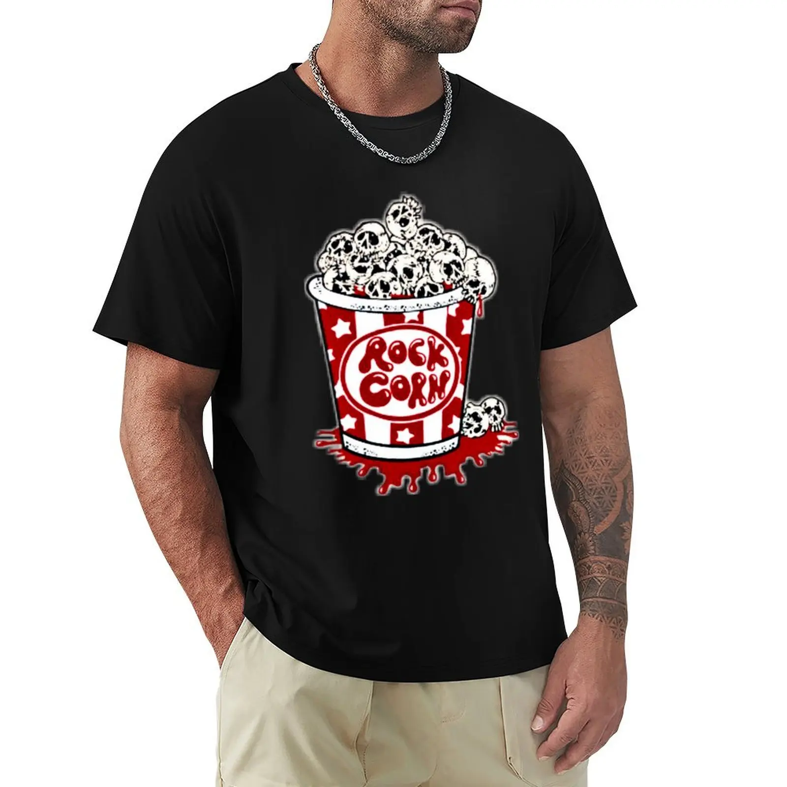 

Rock corn T-Shirt graphics Blouse black t shirts for men