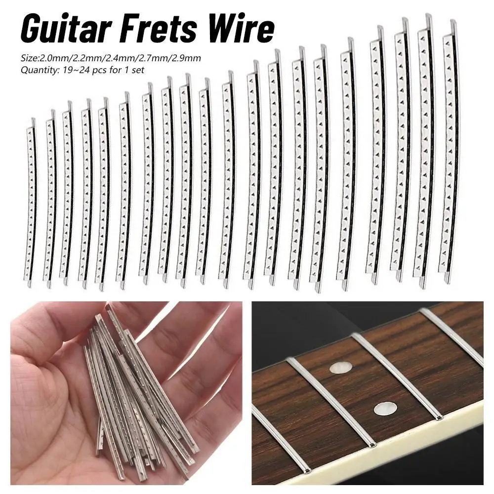 New 2.2mm Guitar Fret Wire Stainless Steel 2.7mm Fingerboard Frets 24Pcs/ Set Guitar Playing Accessories Guitar
