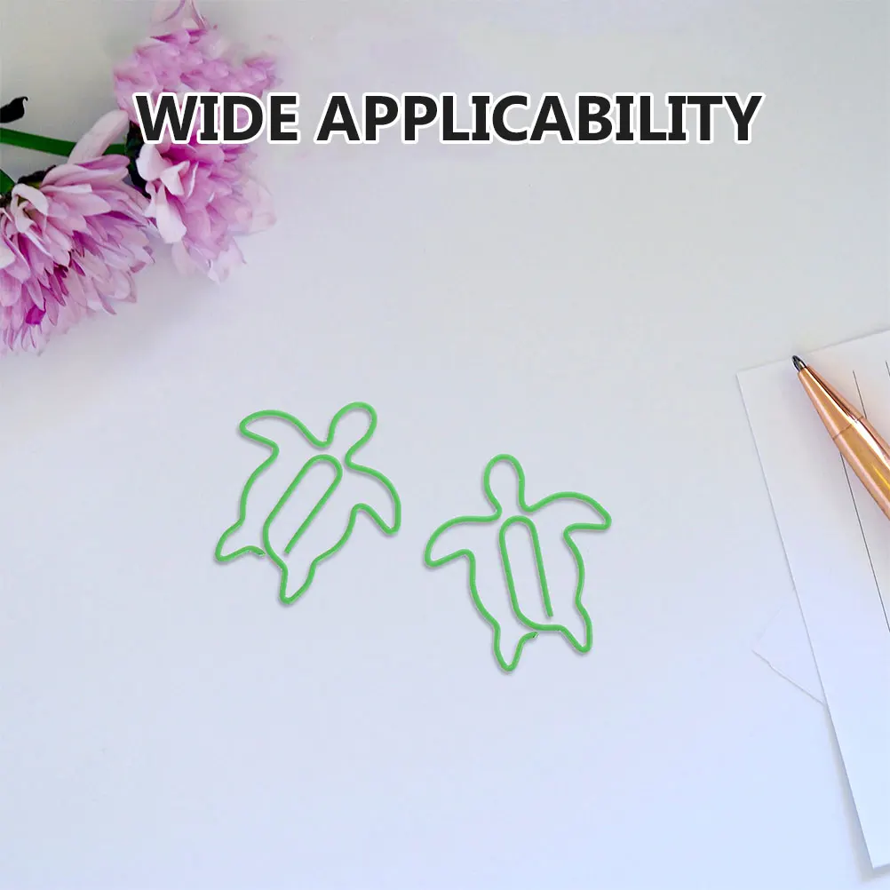 120pcs Sea Turtle Paperclips Decorative Metal Animal Shaped Paper Clamps Office School Desk for File Document Organizing