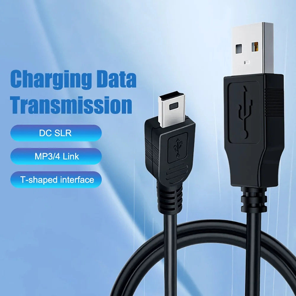 USB to Mini B 5 Pin Cable Data Charger Cord for MP3 MP4 Camera Mobile Phone Hard Disk Computer Devices Charge Accessories