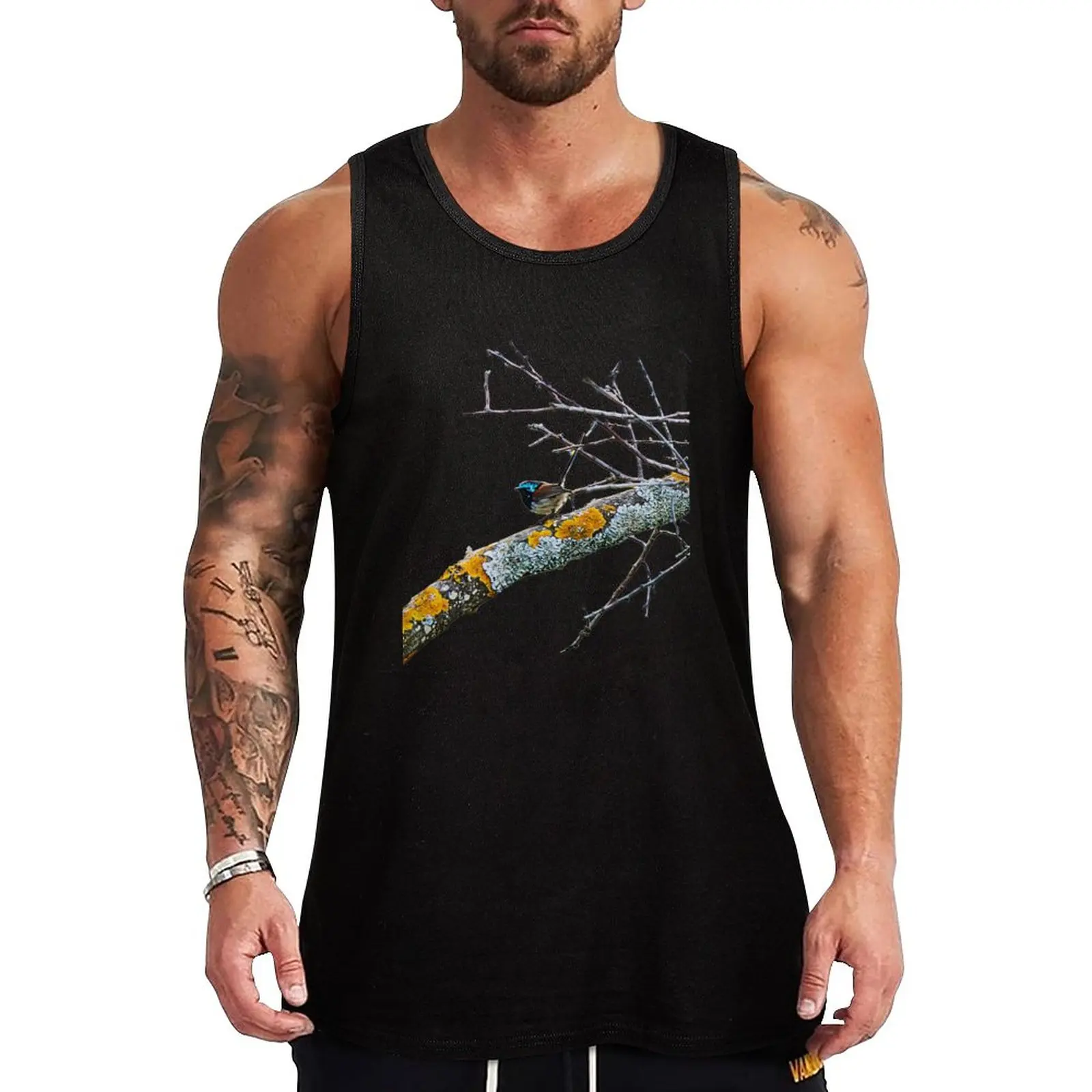 

New Variegated Fairy Wren on Mossy Branch Tank Top best selling products Vest