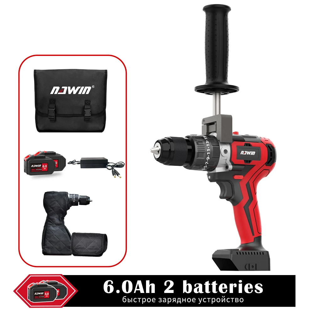 1/2 дюйма, 13 мм, зернистость, ледовая дрель для рыбалки, 125 нм, бесщеточная ударная электрическая дрель для бетона