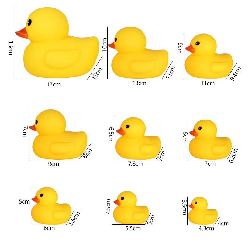Baby Bath Toys Cute Duck Baby Gift Bathroom Rubber Large Yellow Duck Bathing Playing Water Kawaii Squeeze Float Ducks 3