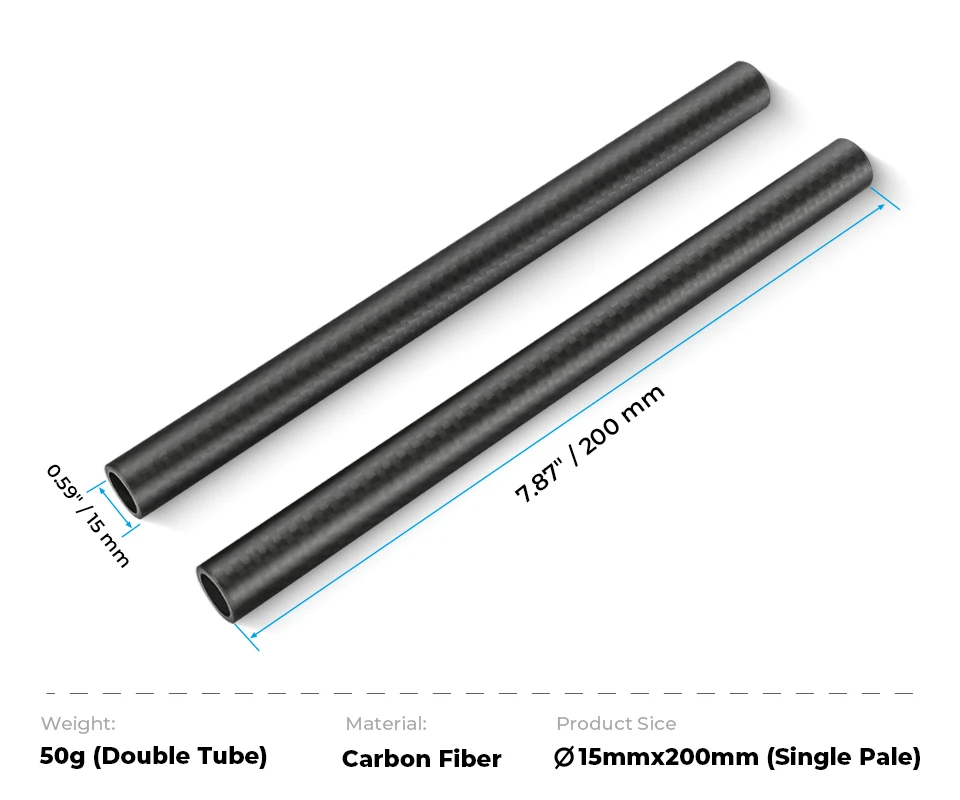 15mm Carbon Fiber Extension Rods For Rod Support System  3.94/6.69/7.87/11.81 in