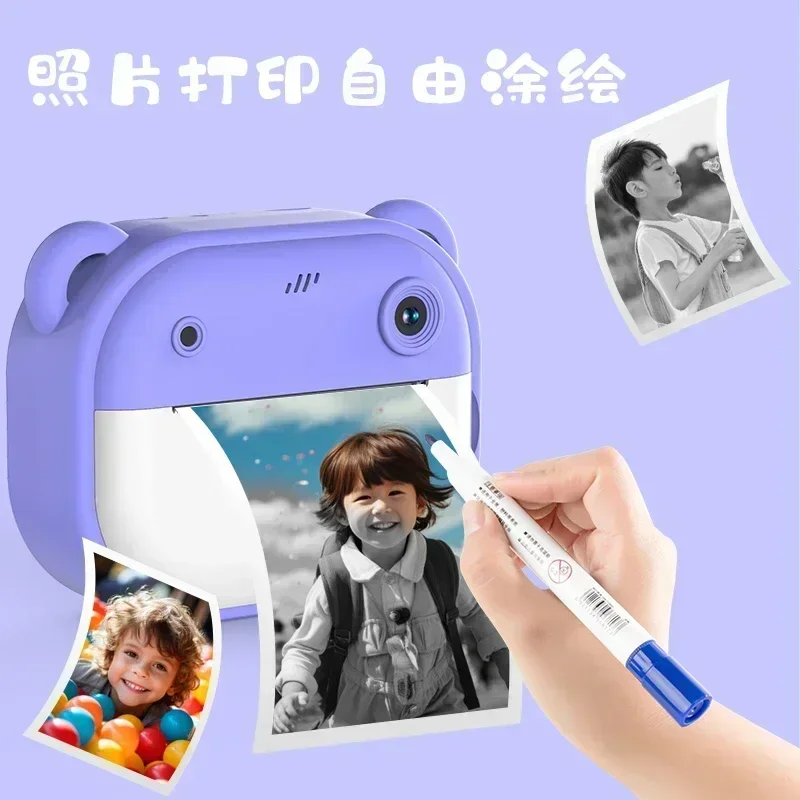 Children Digital Camera Instant Print Kids Thermal Print Camera Instant Photo Printing Video Toys 32G Memory Card