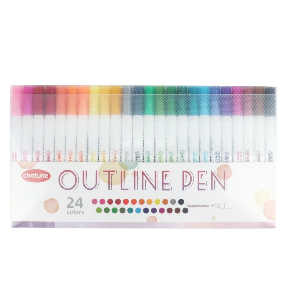 Металлические маркеры с двойной линией, цветов Металлические маркеры с двойной линией, цветов