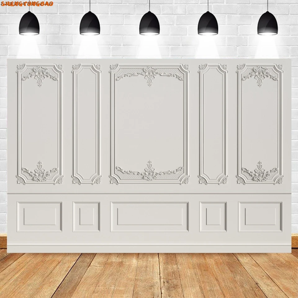 thumbnail image 2 of Leyiyi 12x8ft Vintage Room Inside Backdrop European Frame Modern House French Castle Cementery Wall Retro Style Photo Background Cowboy Kids Birthday 2 of 12