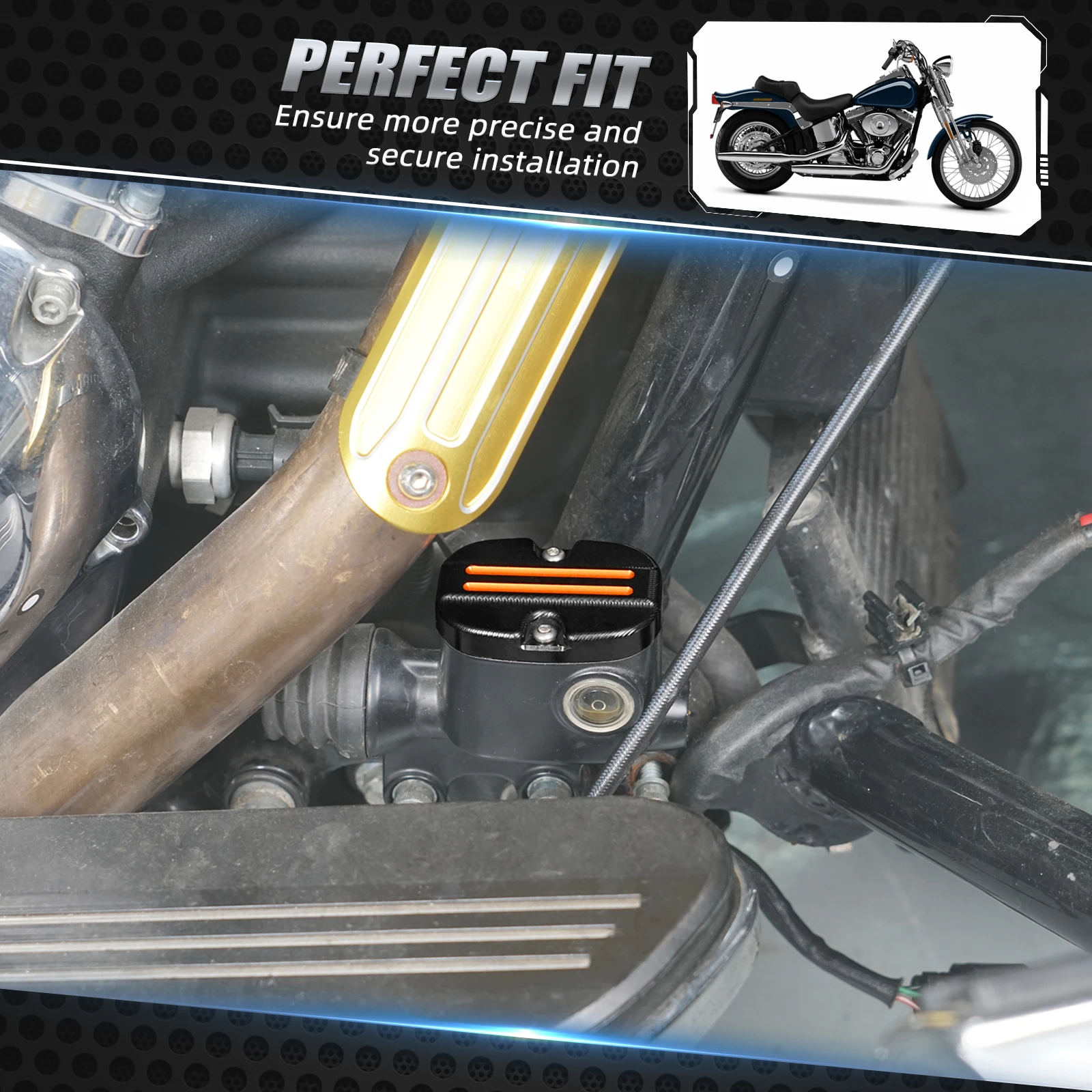 Hauptbremszylinderabdeckung hinten für Harley Touring 2008–2024 Street Glide Special FLHXS Road King Special FLHRXS Ultra Limited – Detail 5
