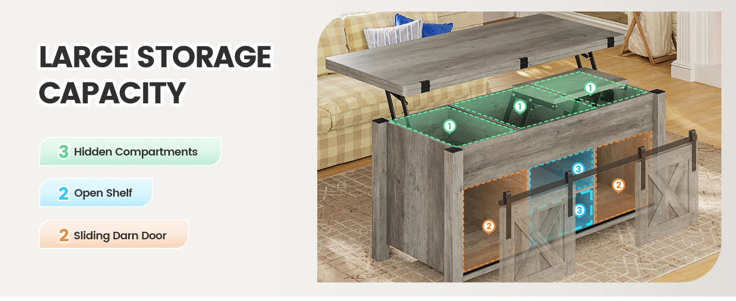 Coffee table with storage