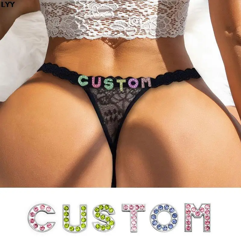 

Сексуальные женские стринги на заказ, трусики с красочной женской индивидуальностью, «сделай сам», стринги с именем, бикини, нижнее белье, ювелирные изделия, подарки