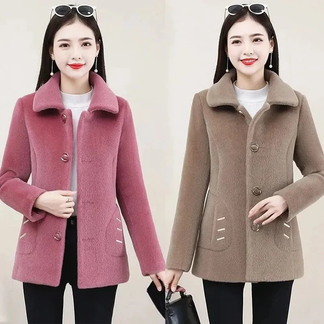 Women's Jackets 2023 New Wet Woolen Coat Female Short Mink-Like Overwear  Foreign Style Slim Outerwear Warm Wool Jacket Ladies - AliExpress