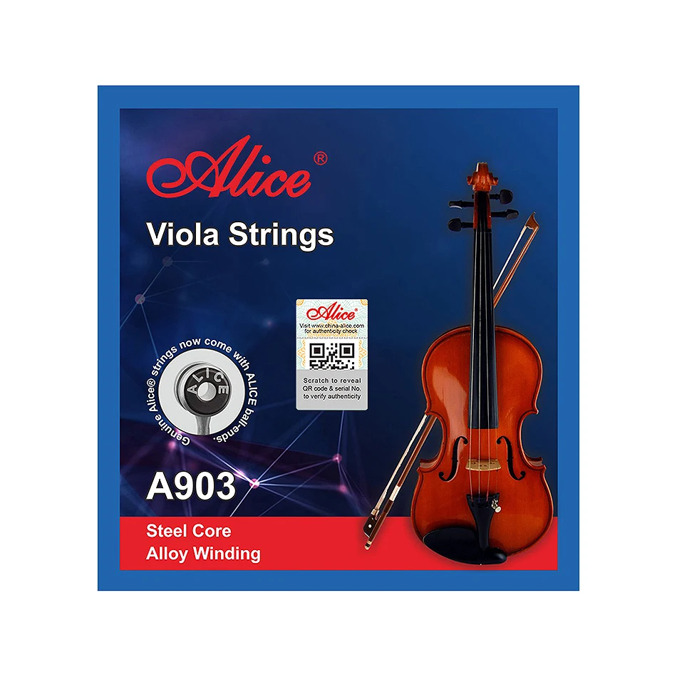 

Alice A903 альтовые струны со стальным сердечником, Обмотка из сплава, 1 набор для тренировок по 16 "скрипанам, тренировочные струны с использованием Альтовой Альта, аксессуары для Альта