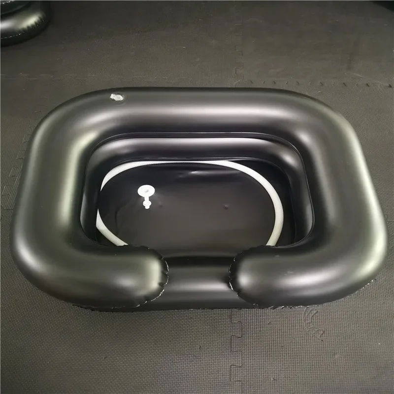Inflatable Hair Washing Basin Portable Shampoo Hair Wash Tray With Drain Tube Nursing Aid Sink Shampoo PVC Tray For The Disable