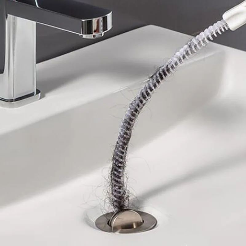 

Pipeline Dredging Brush 45CM Bendable Bathroom Kitchen Dredge Clean Brush Spiral Sink Hair Pick Up Cleaning Sewer Dredging Brush