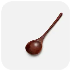 Wooden Spoon Teaspoon Natural Wood Spoon Home  Tableware Small Round Spoon Kitchen Accessories Coffee Spoon Soup Spoon