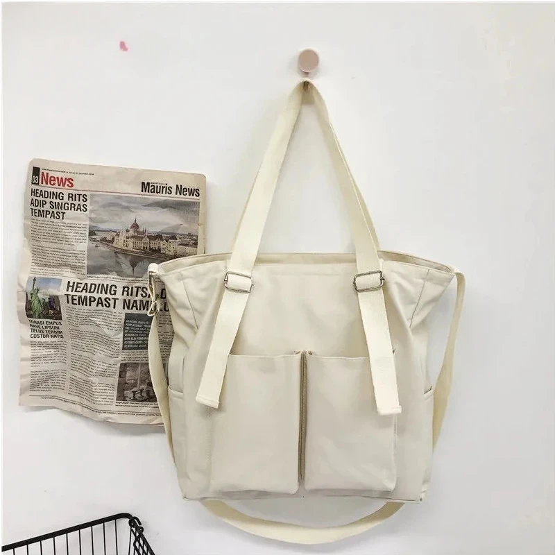 Casual Waterproof Oxford Girls Shoulder Bucket Bag Large Capacity Women Travel Tote Handbag