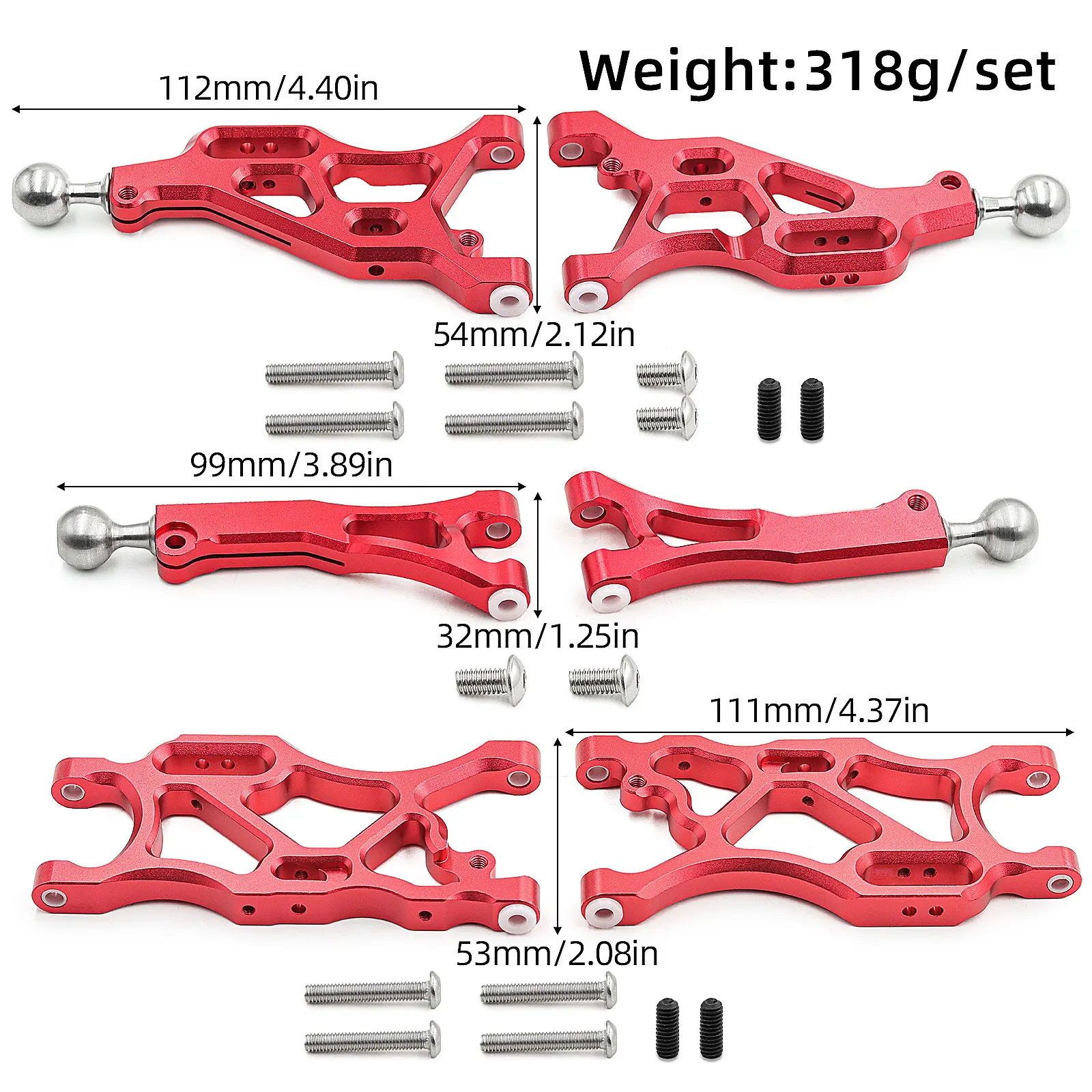 Bras de suspension arrière en métal du kit pour Arrma 1/7 Typhon 6S RC, prêt à être installé.