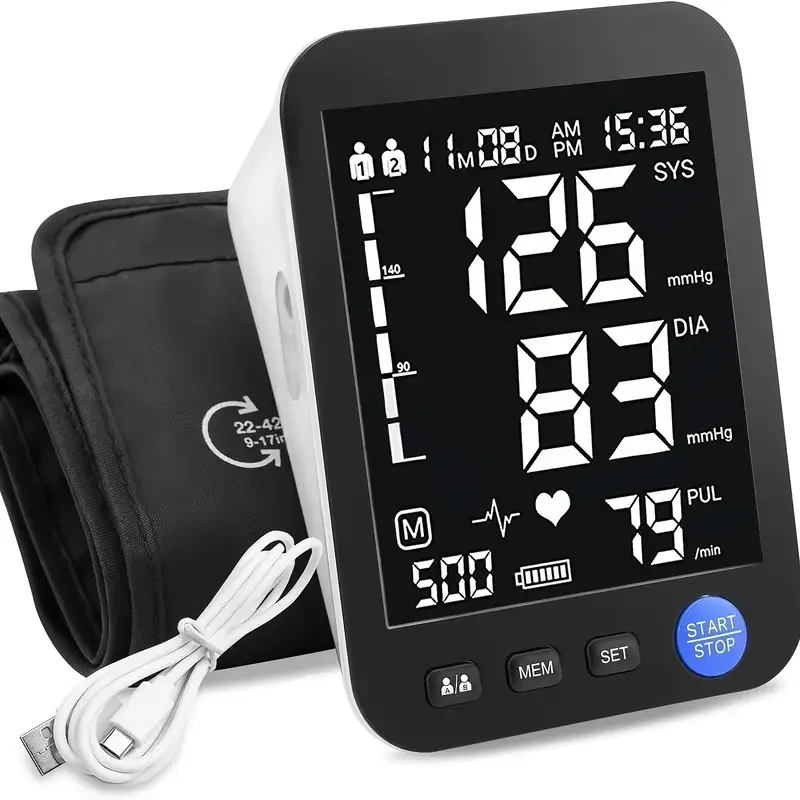 Home electronic arm blood pressure monitor 3.9 inch large backlight LCD voice Bluetooth blood pressure automatic measuring
