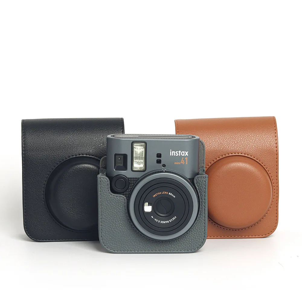 For Instax Mini 41 Camera Solid Color Camera Bag Digital Camera Fitted Storage Protective Case Crossbody Bag ﻿