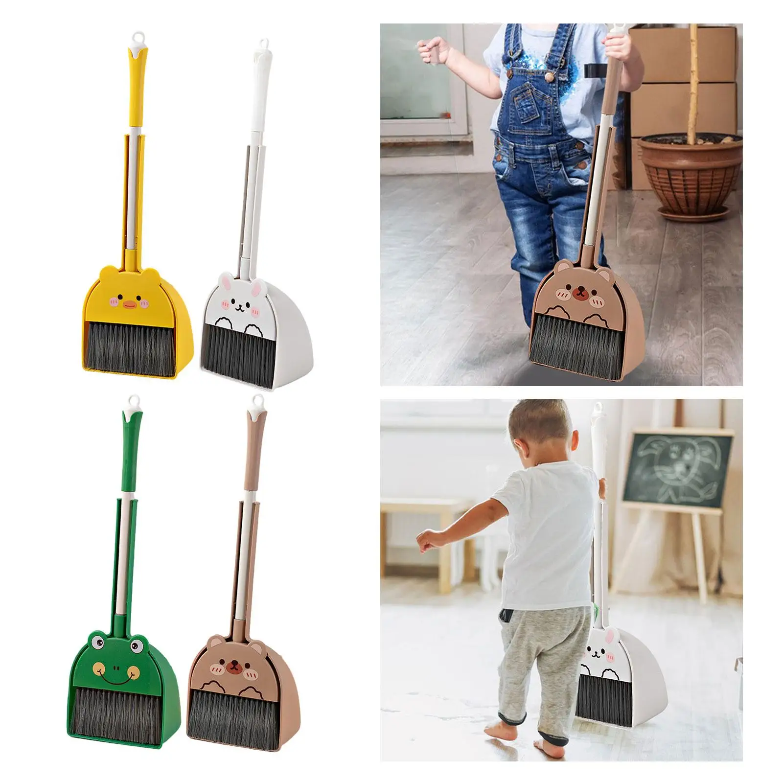 Kids Broom Dustpan Set Toddlers Cleaning Toys Set for Boys Age 3-6 Kids 3