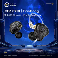 CCZ CZ10 1DD+4BA All-metal HIFI Earphones In Ear Monitor Detachable 0.78mm 2Pin Headphones Cable Noise Cancelling Headset