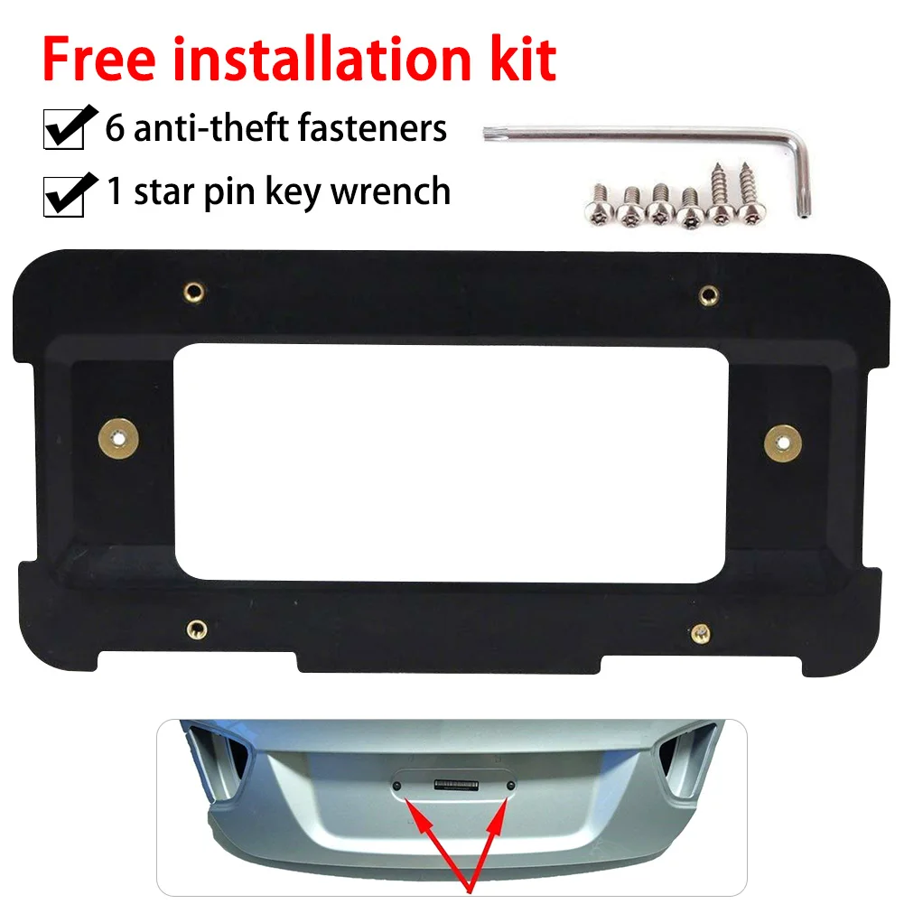 Car Rear License Plate Frame For BMW 6 Registration Plate Bracket Holder Base Mount Frame Screws