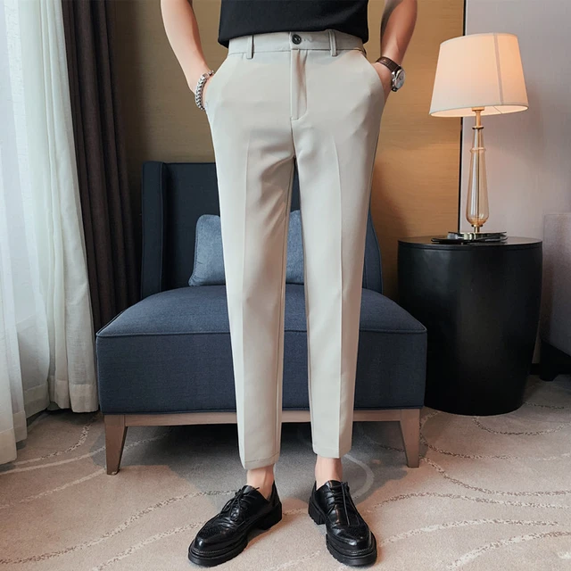 Men's Dress Pants Tapered pants Trousers Suit Pants Pocket Plain  Anti-wrinkle Breathable Ankle-Length Wedding Business Casual Fashion Formal  Skinny Black Pink Micro-elastic 2024 - $36.99