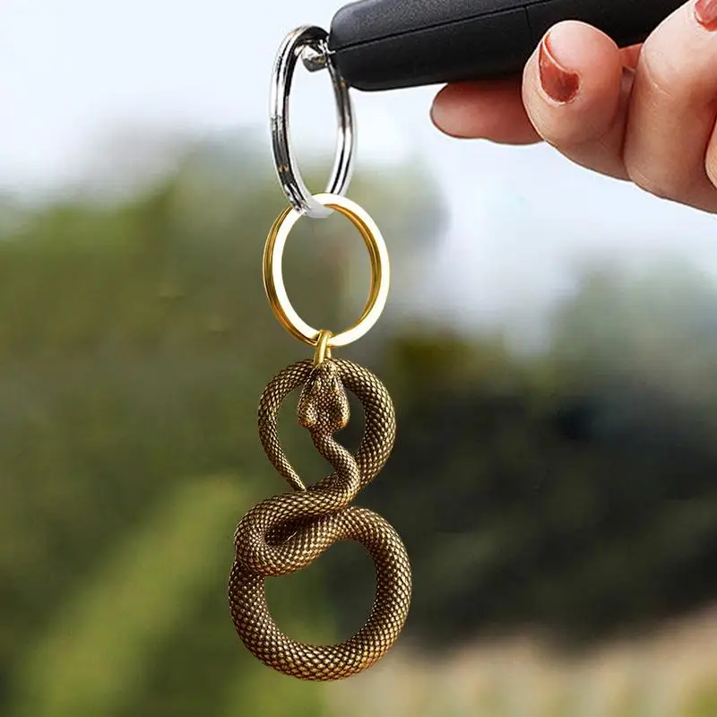 Snake Pendant Key Ring Metal Bag Charm Car Souvenirs Keychain 2025 New Year Hangable Ornament Animal Key Ring for Bag Purse