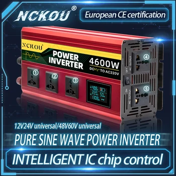 4600W Pure Sine Waveอินเวอร์เตอร์DC 12V/24V/48V/60V/72V To AC 110V/220Vแรงดันไฟฟ้าConverterรถพลังงานแสงอาทิตย์อินเวอร์เตอร์ 50Hz/60Hz 1
