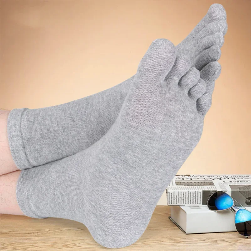 10Pcs Cotton Five-finger Socks Comfortable Business Men's Toe Socks Sports Running Crew Breathable Sweat Deodorant Sock Male