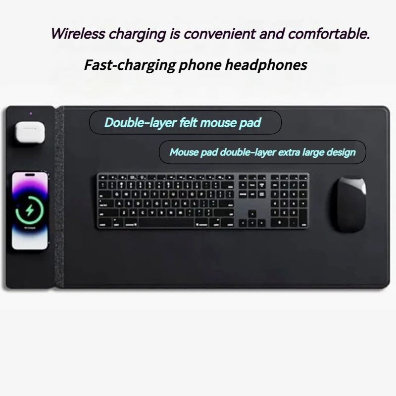 15W Fast Charging Simple Atmospheric Magnetic Separation Two-in-One Mobile Phone Wireless Charging Mouse Pad