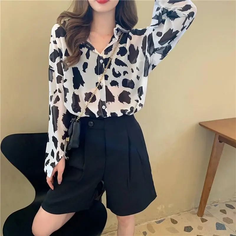 Women's Shirts and Blouses See-through Clothing Collar Cool Top for Woman Transparent Streetwear Long Sleeve Cute Elegant Social