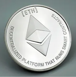 Ethereum - Themed Gold and Silver Replica Art Coin Collection - Antique Style Collectible Gift (Silver)